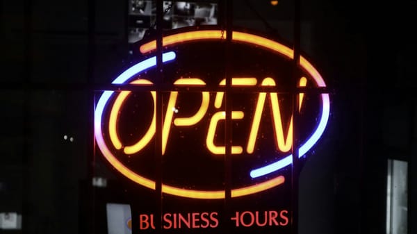 Image of a business Open sign
